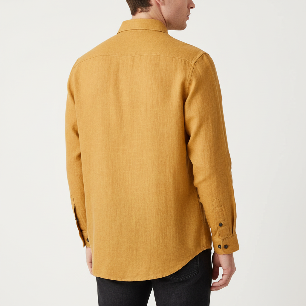 Elrita | Camicia in lino a maniche lunghe con colletto francese