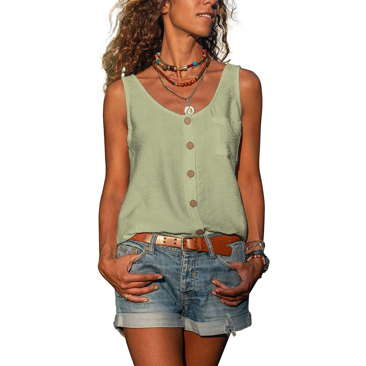 Elrita | Canotta slim fit in stile Ibiza