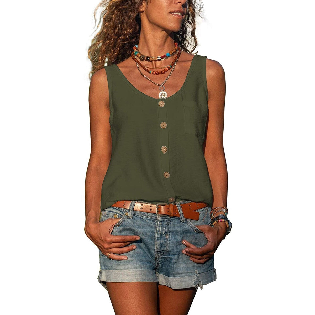 Elrita | Canotta slim fit in stile Ibiza