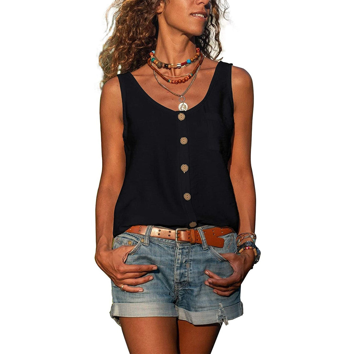 Elrita | Canotta slim fit in stile Ibiza