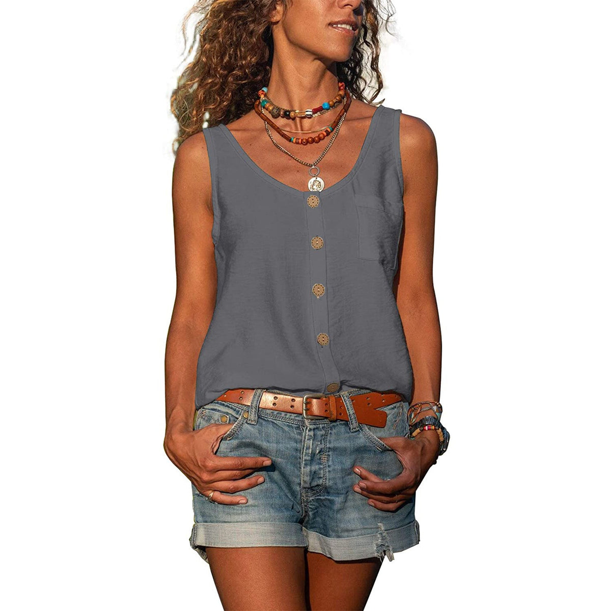 Elrita | Canotta slim fit in stile Ibiza