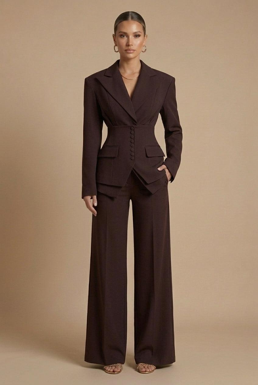 Elrita | Completo composto da blazer con revers a punta e pantaloni