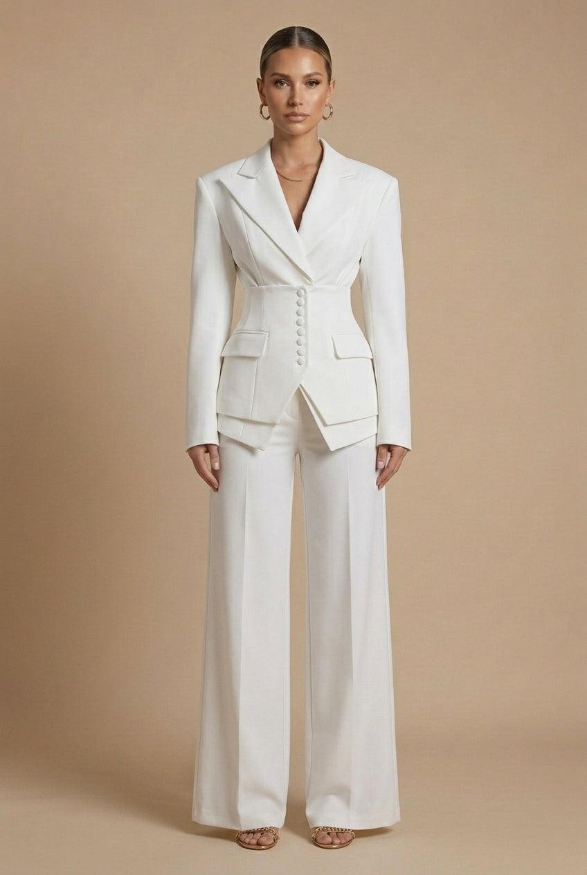 Elrita | Completo composto da blazer con revers a punta e pantaloni