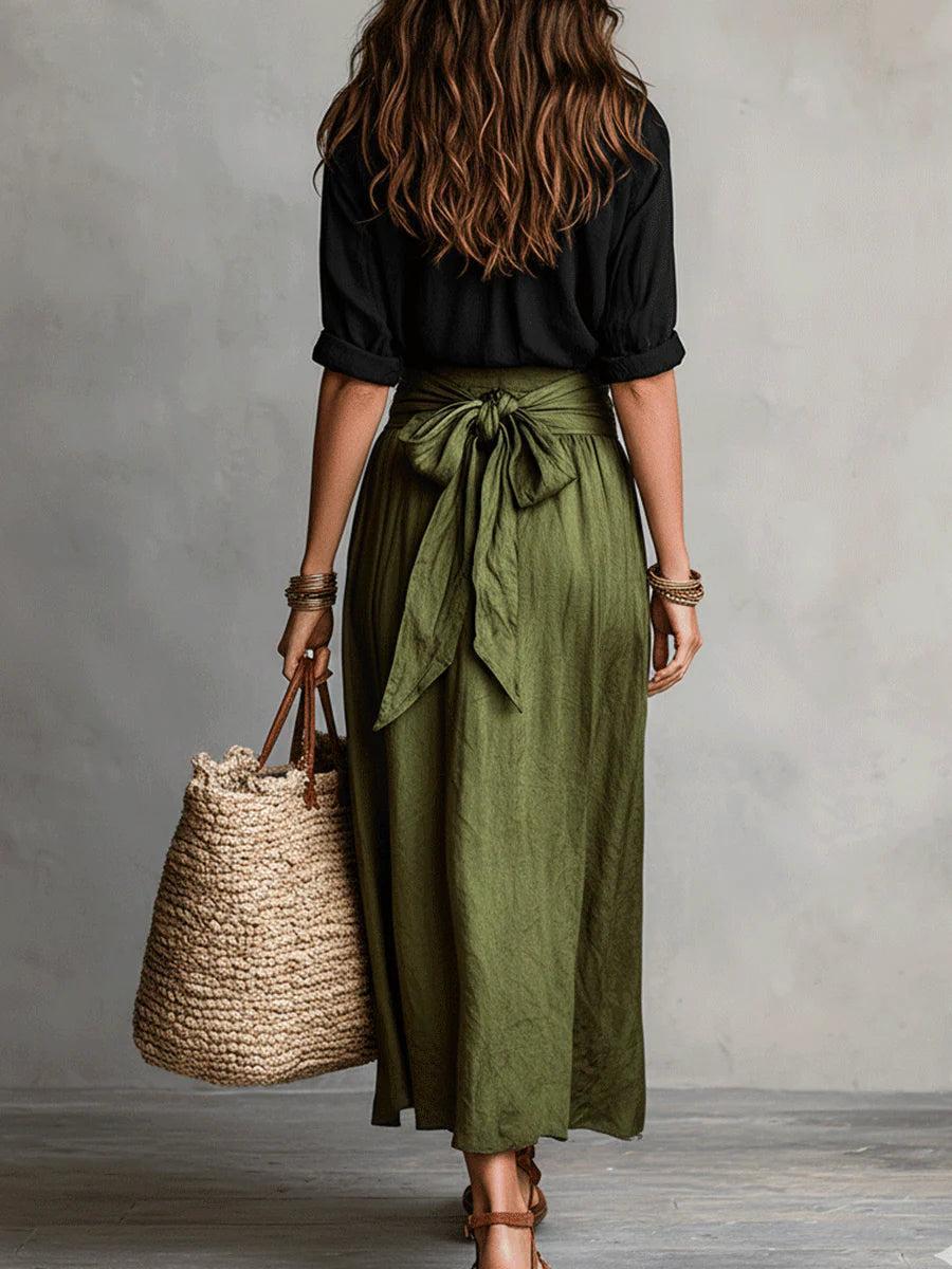 Elrita | Completo due pezzi composto da top svolazzante ed gonna midi