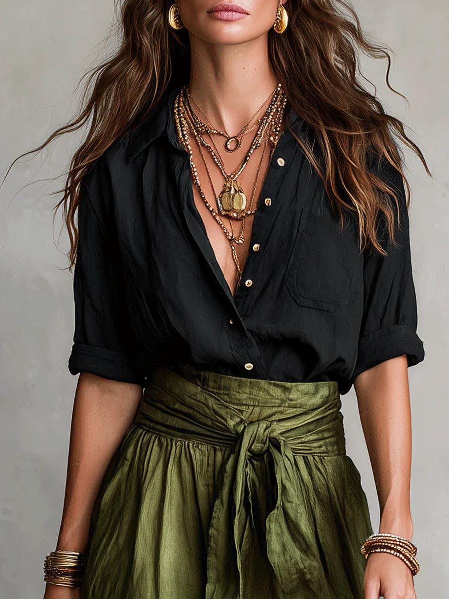 Elrita | Completo due pezzi composto da top svolazzante ed gonna midi