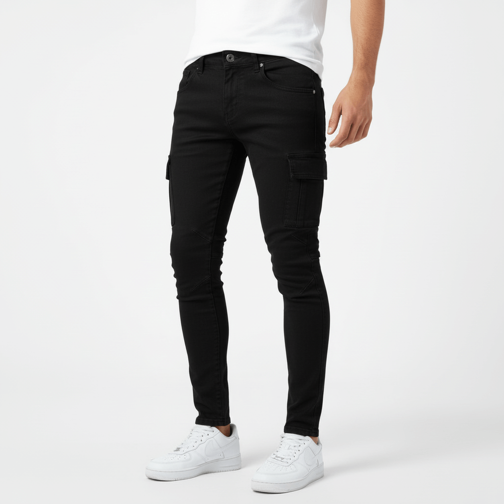 Elrita | Jeans skinny con tasche cargo e vestibilità slim