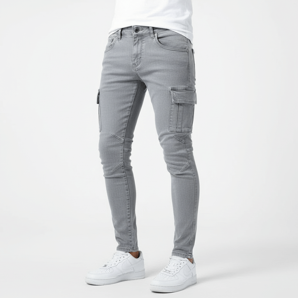 Elrita | Jeans skinny con tasche cargo e vestibilità slim