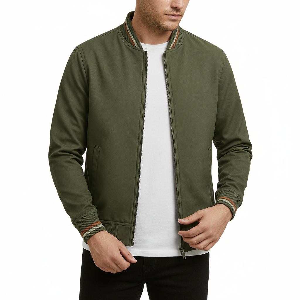 Elrita | Leggera giacca con costine e chiusura zip