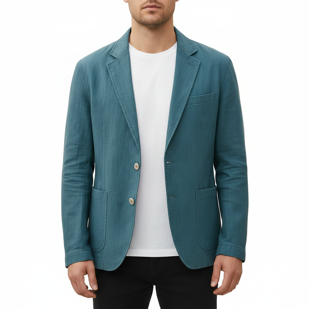 Elrita | Lino blazer estivo con revers classici