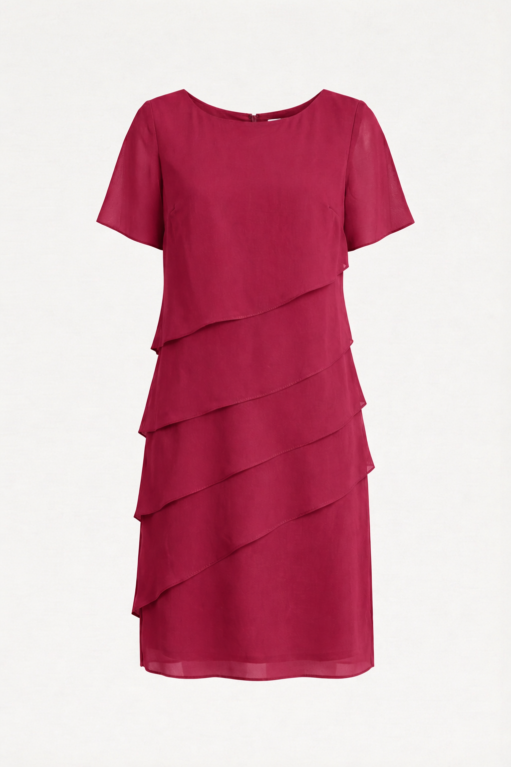 Elrita | Mini abito in chiffon con maniche corte e scollo rotondo
