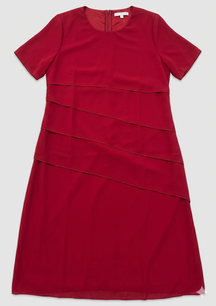 Elrita | Mini abito in chiffon con maniche corte e scollo rotondo