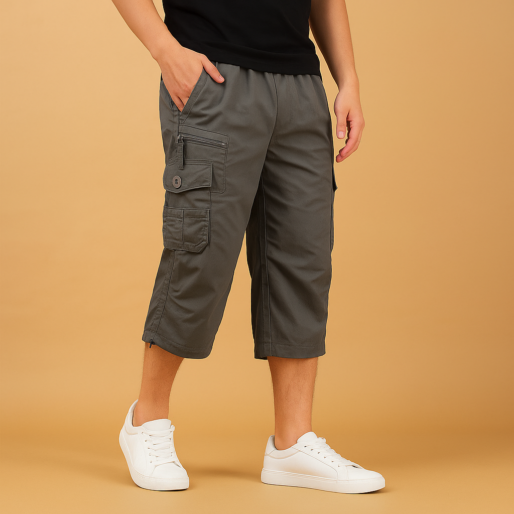 Elrita | Pantaloncini cargo lunghi in cotone con tasche laterali