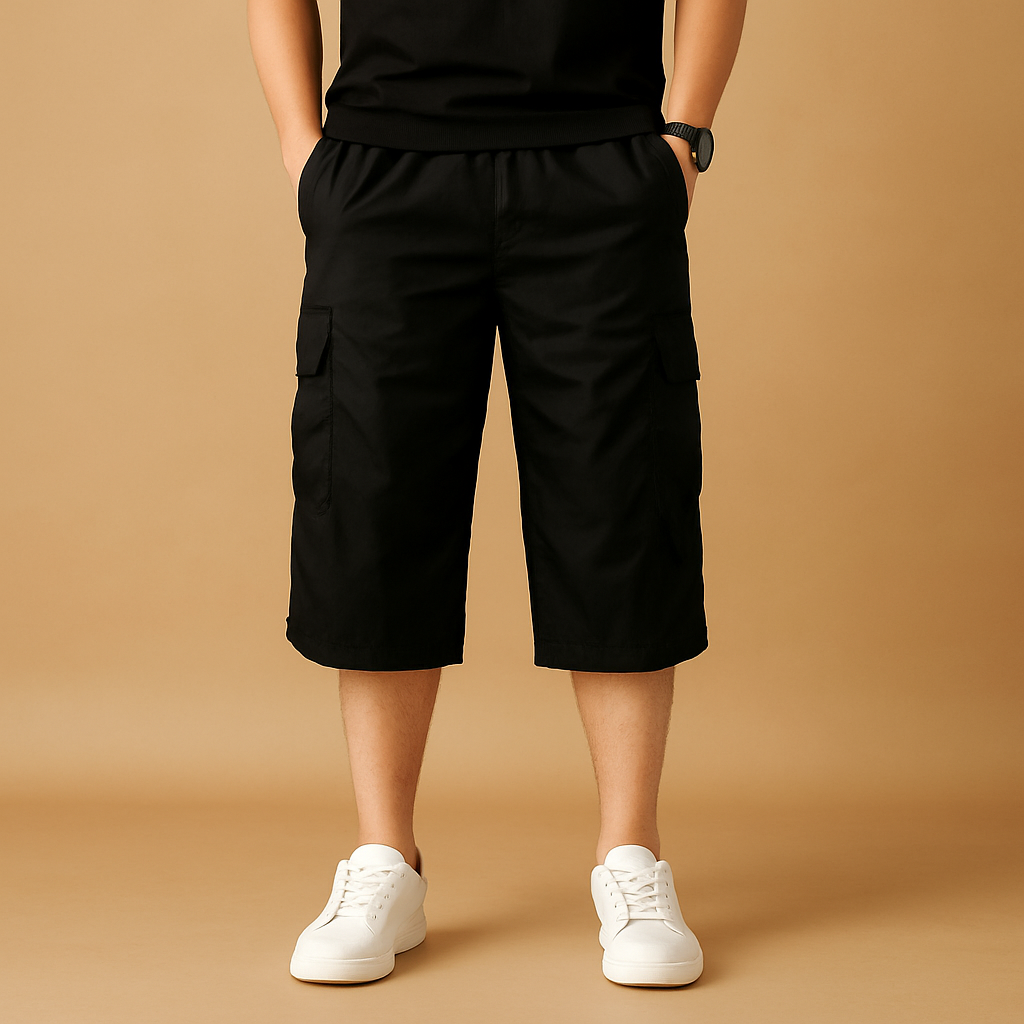 Elrita | Pantaloncini cargo lunghi in cotone con tasche laterali