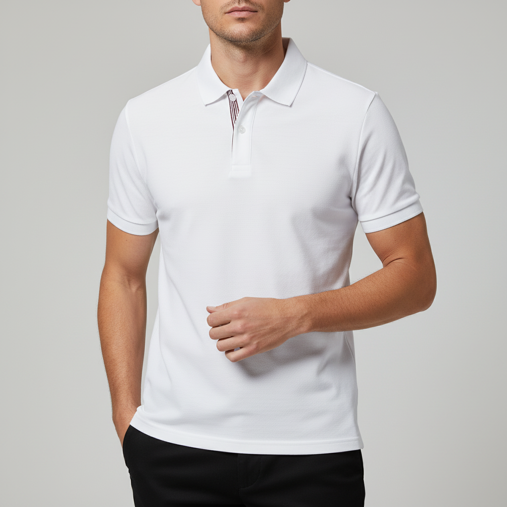 Elrita | Polo elegante vestibilità slim con colletto a righe