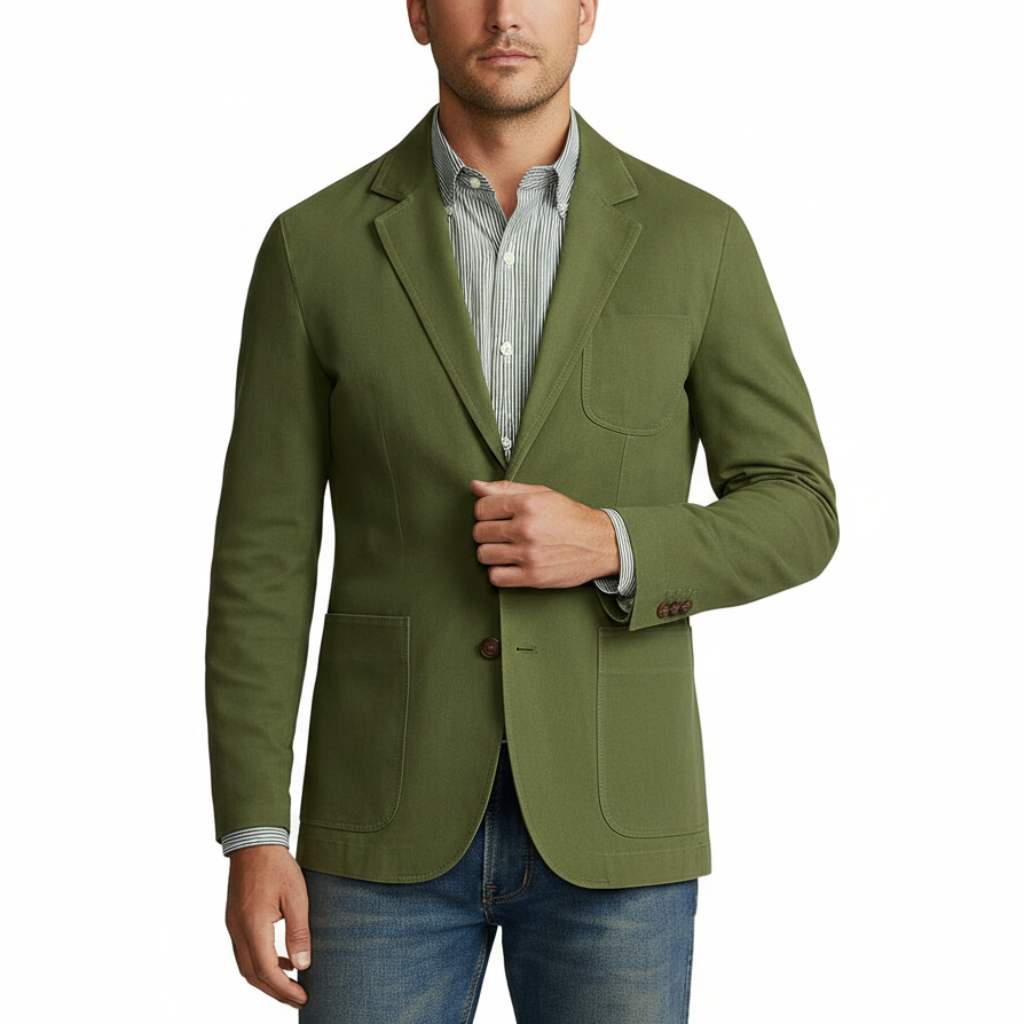 Elrita | Vestibilità slim cotone giacca a vento stile blazer