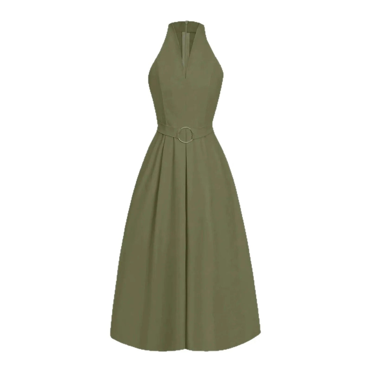 Abito midi elegante da donna senza maniche, da cerimonia, matrimonio e sera - abito da cocktail svasato con cintura - view 8