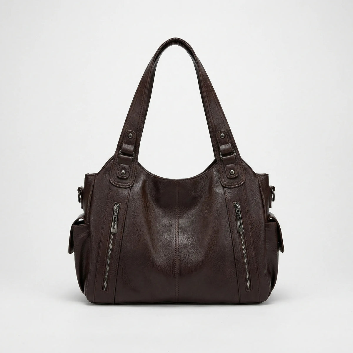 Borsa a tracolla da donna in ecopelle con tasche, borsa a spalla capiente per il lavoro - view 5