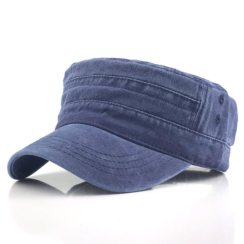 Cappello militare con visiera da uomo, stile vintage - berretto con visiera - Blu scuro