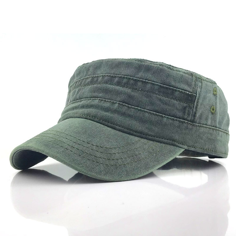 Cappello militare con visiera da uomo, stile vintage - berretto con visiera - Verde scuro