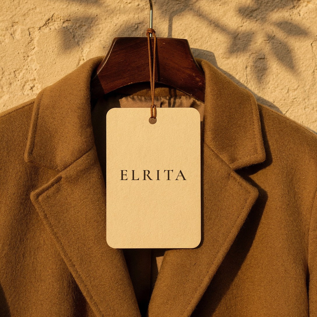 Cappotto color cammello con cartellino Elrita