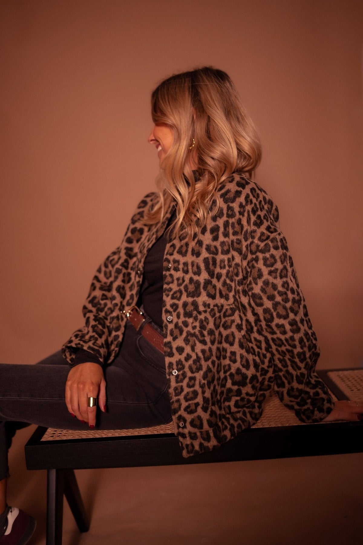 Giacca da donna animalier oversize, leggera e da mezza stagione - view 3