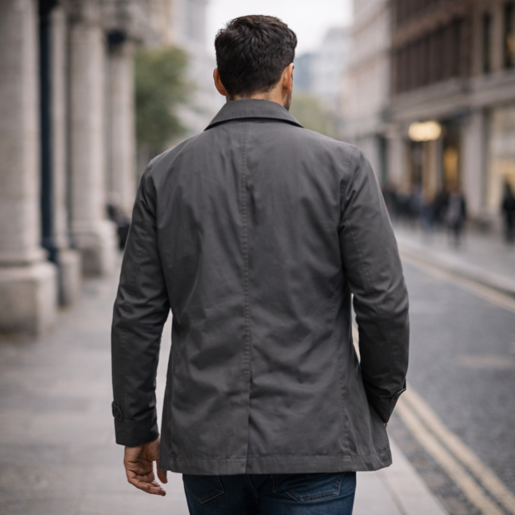 Giacca da uomo mezza stagione con colletto classico, leggera, elegante e casual - view 6
