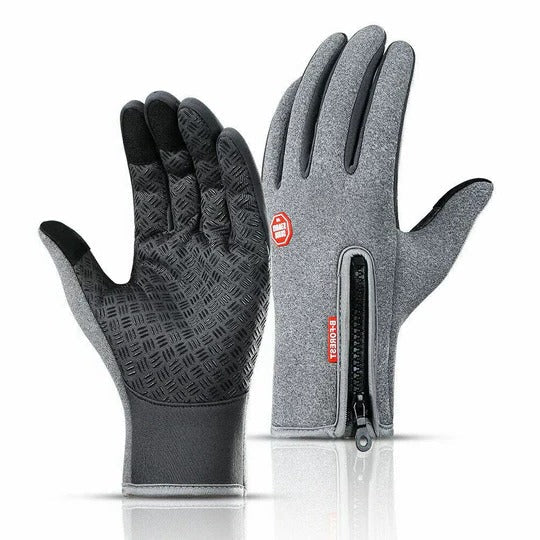 Guanti termici invernali touch screen da sci, snowboard e neve, antivento - Grigio