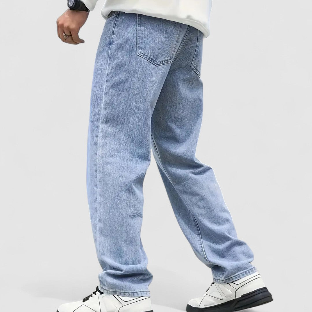 Jeans da uomo a gamba dritta, denim casual a cinque tasche per tutti i giorni - view 10