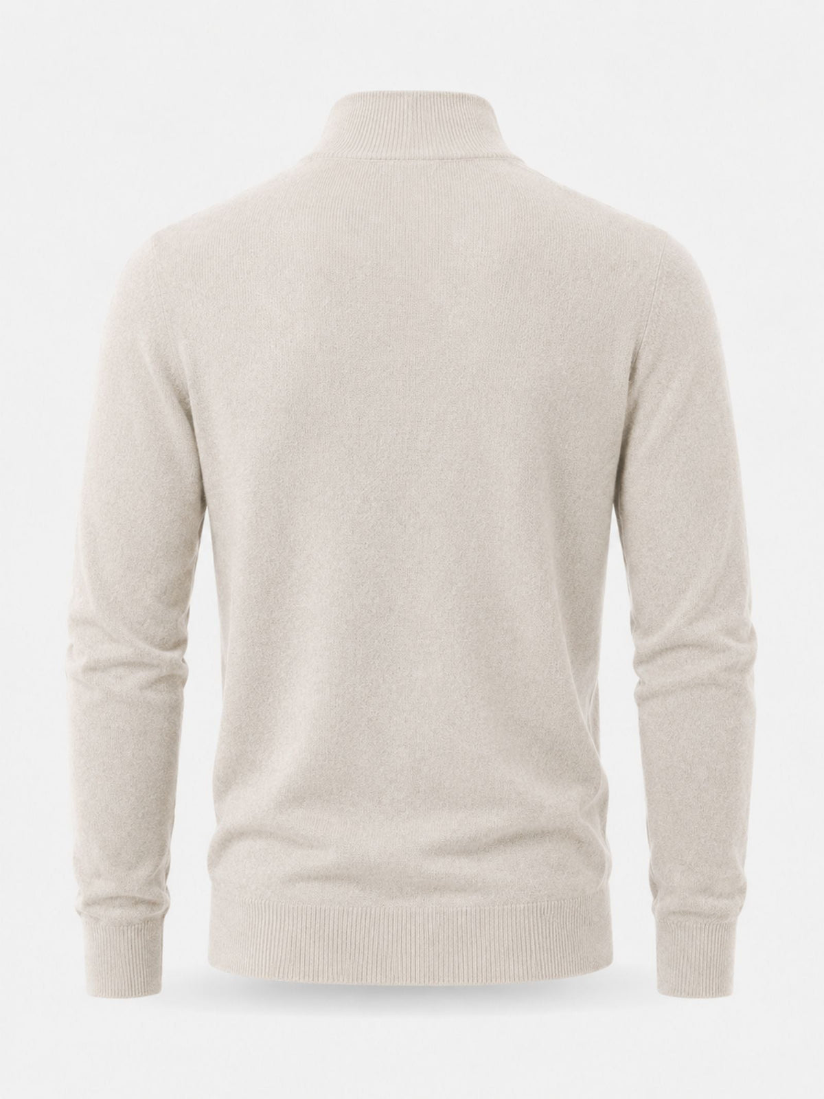 Maglione invernale di lana merino da uomo con mezza zip e collo alto, casual - foto 13