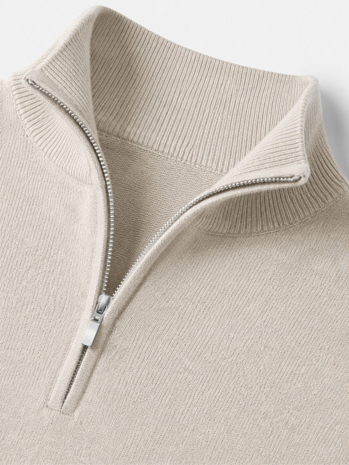 Maglione invernale di lana merino da uomo con mezza zip e collo alto, casual - foto 14