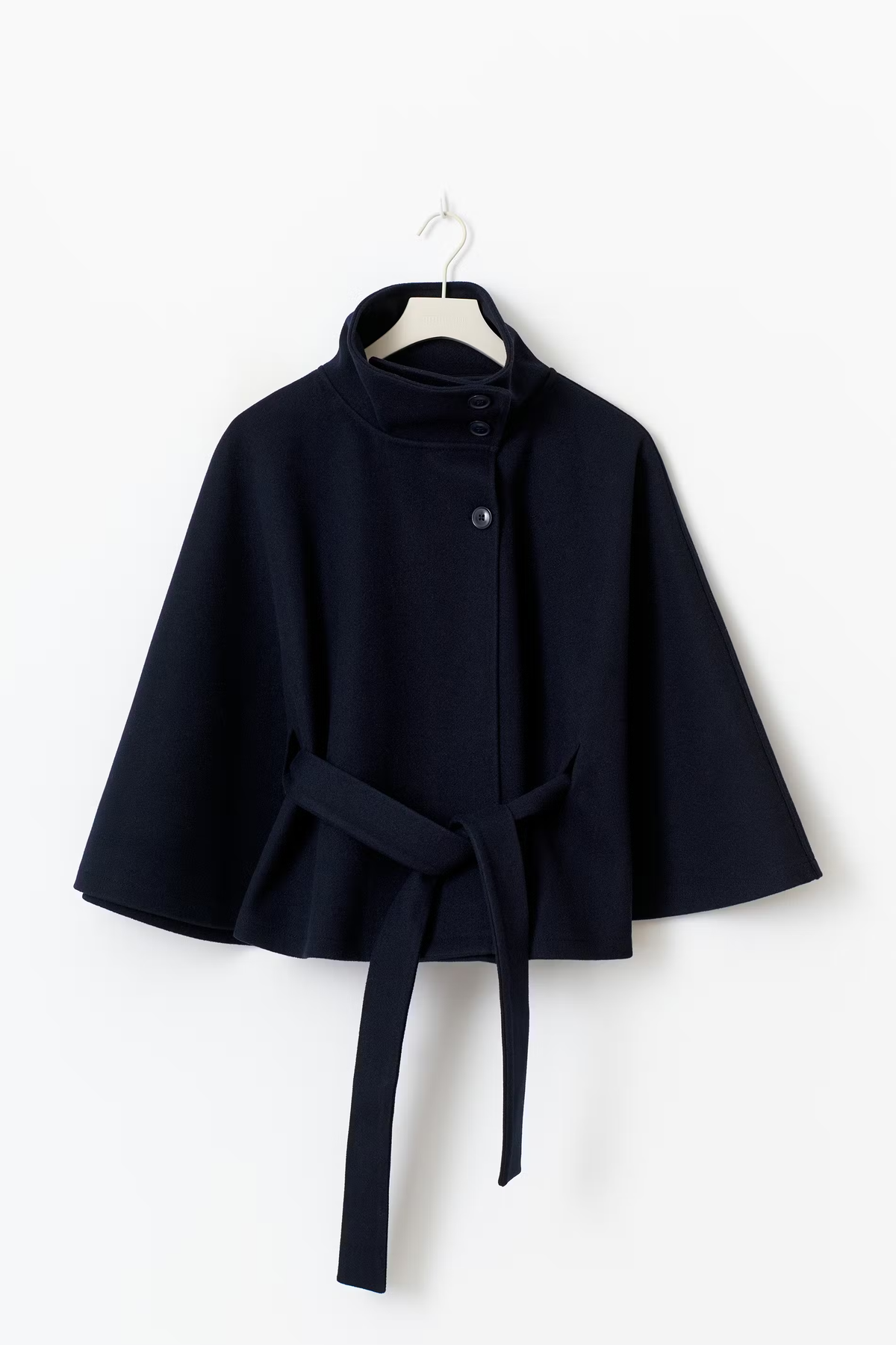 Mantella da donna con collo alto, giacca corta e sagomata, elegante per ufficio, autunno e inverno - Blu