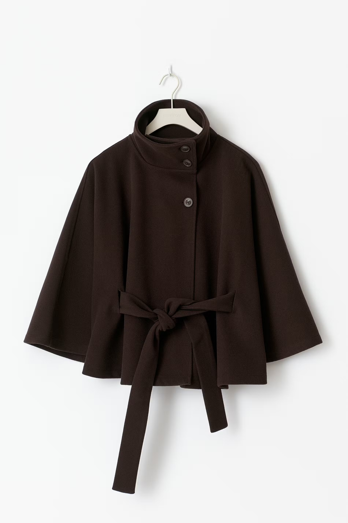 Mantella da donna con collo alto, giacca corta e sagomata, elegante per ufficio, autunno e inverno - Marrone