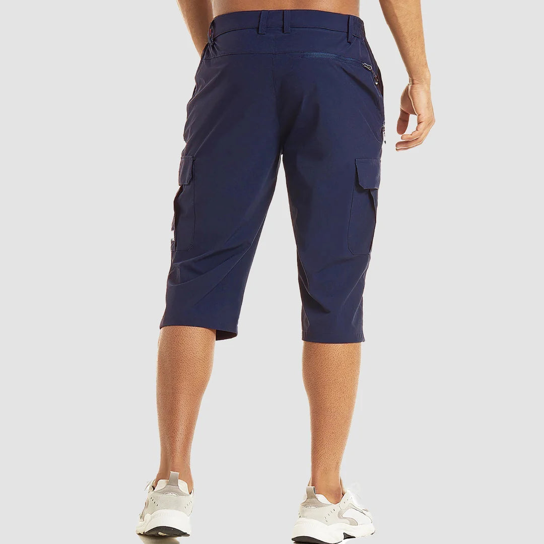 Pantaloncini cargo da uomo 3/4 con tasche laterali e passanti, bermuda per l'estate e il tempo libero - foto 10