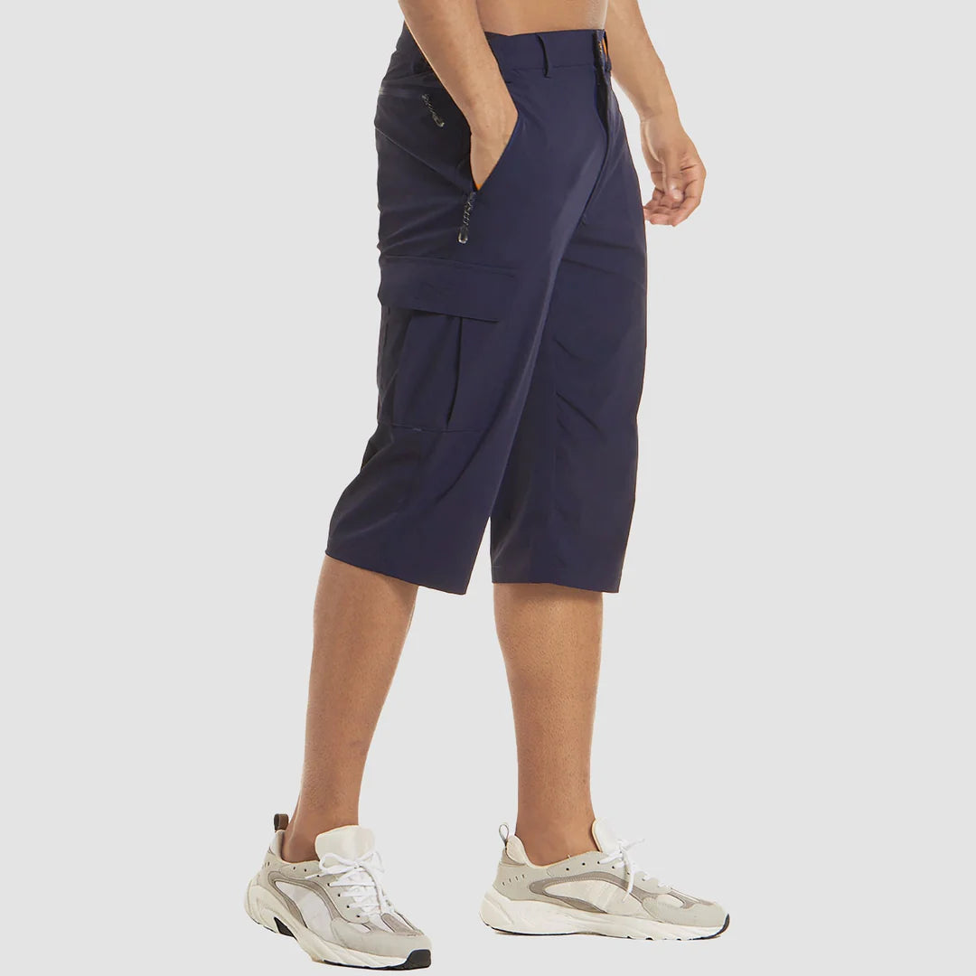 Pantaloncini cargo da uomo 3/4 con tasche laterali e passanti, bermuda per l'estate e il tempo libero - foto 11