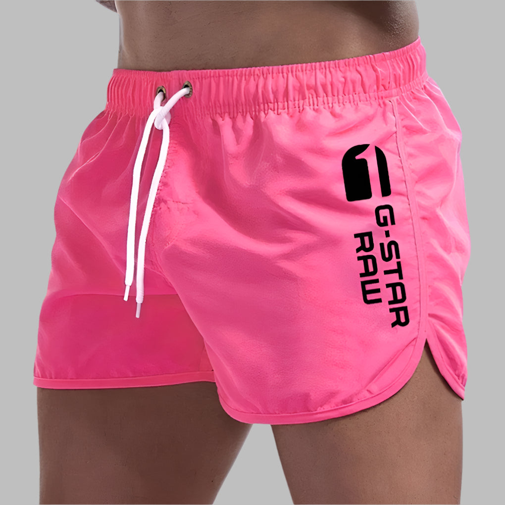 Pantaloncini da mare da uomo ad asciugatura rapida con coulisse, per piscina e spiaggia - Rosa