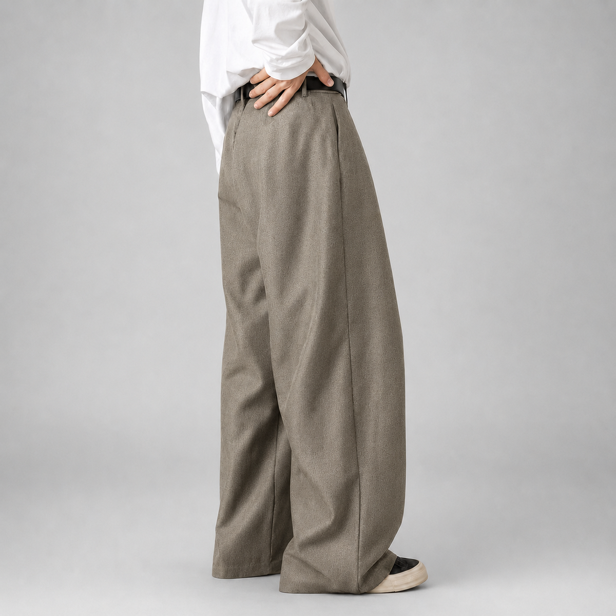 Pantaloni larghi da uomo con pinces e vita alta, eleganti da cerimonia e ufficio - foto 4