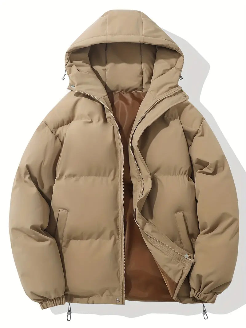 Piumino donna invernale con cappuccio, caldo e trapuntato - giubbotto imbottito per il freddo - Kaki