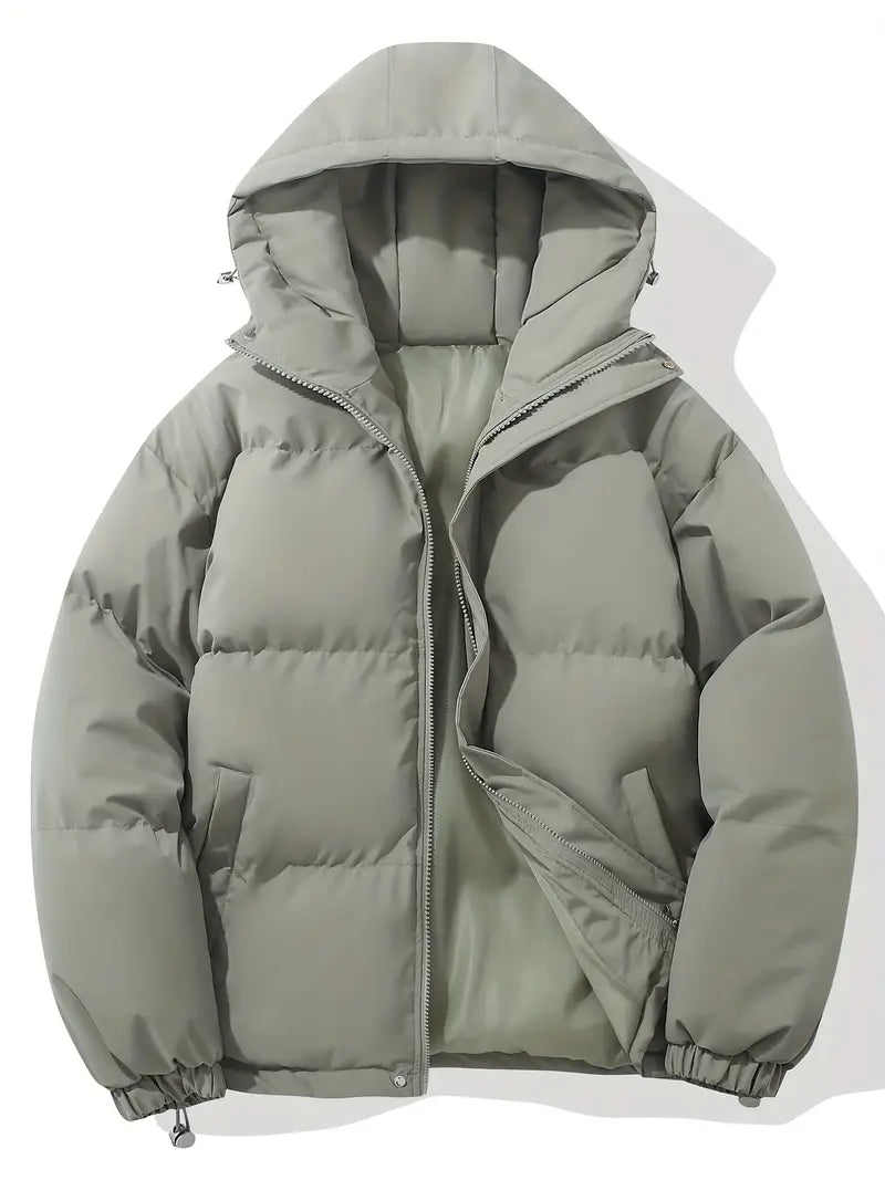 Piumino donna invernale con cappuccio, caldo e trapuntato - giubbotto imbottito per il freddo - Verde
