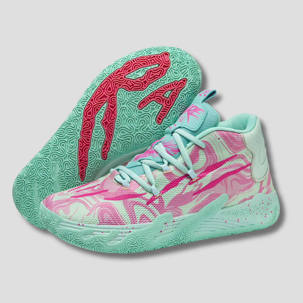Scarpe da basket da uomo sportive con suola in gomma e tomaia traspirante, per palestra e allenamento - Verde chiaro
