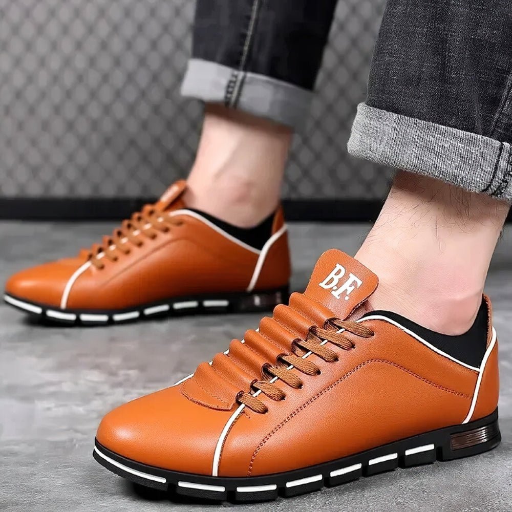 Scarpe in pelle da uomo, sneakers casual con lacci, eleganti per il lavoro e il tempo libero - foto 7