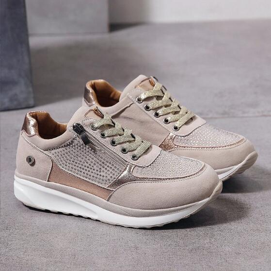Sneakers da donna a pianta larga con zip laterale, comode per camminare tutto il giorno - view 4
