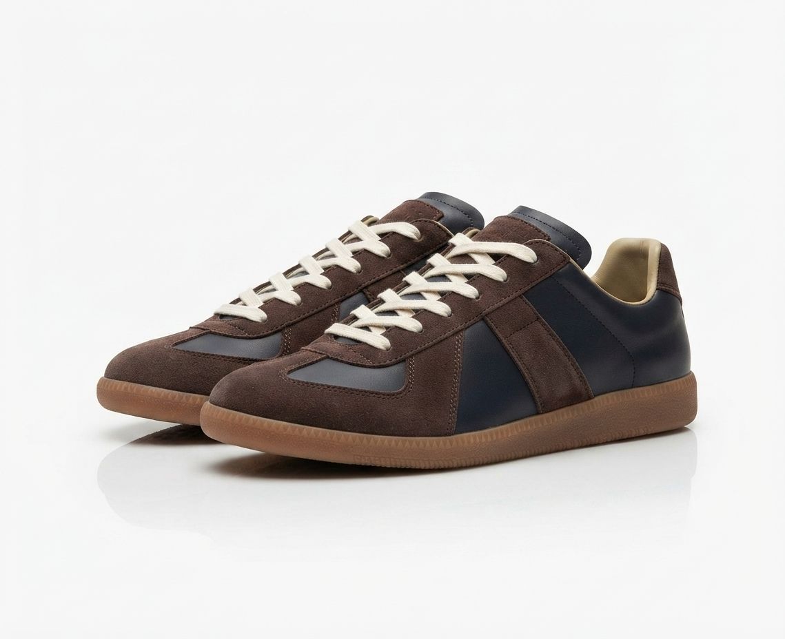 Sneakers da uomo in camoscio e pelle, scarpe basse casual per tutti i giorni - foto 5