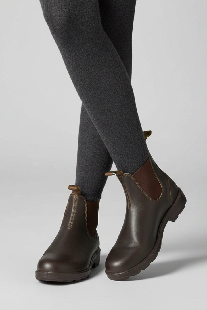 Stivaletti Chelsea da donna slip-on con elastici laterali e tiretti, suola in gomma - view 8