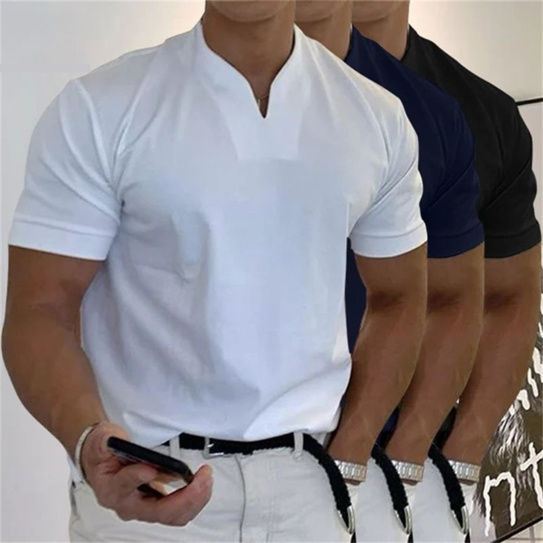 T-shirt da uomo slim fit con scollo a V e maniche corte, per tutti i giorni e per l'estate - maglietta uomo - foto 9