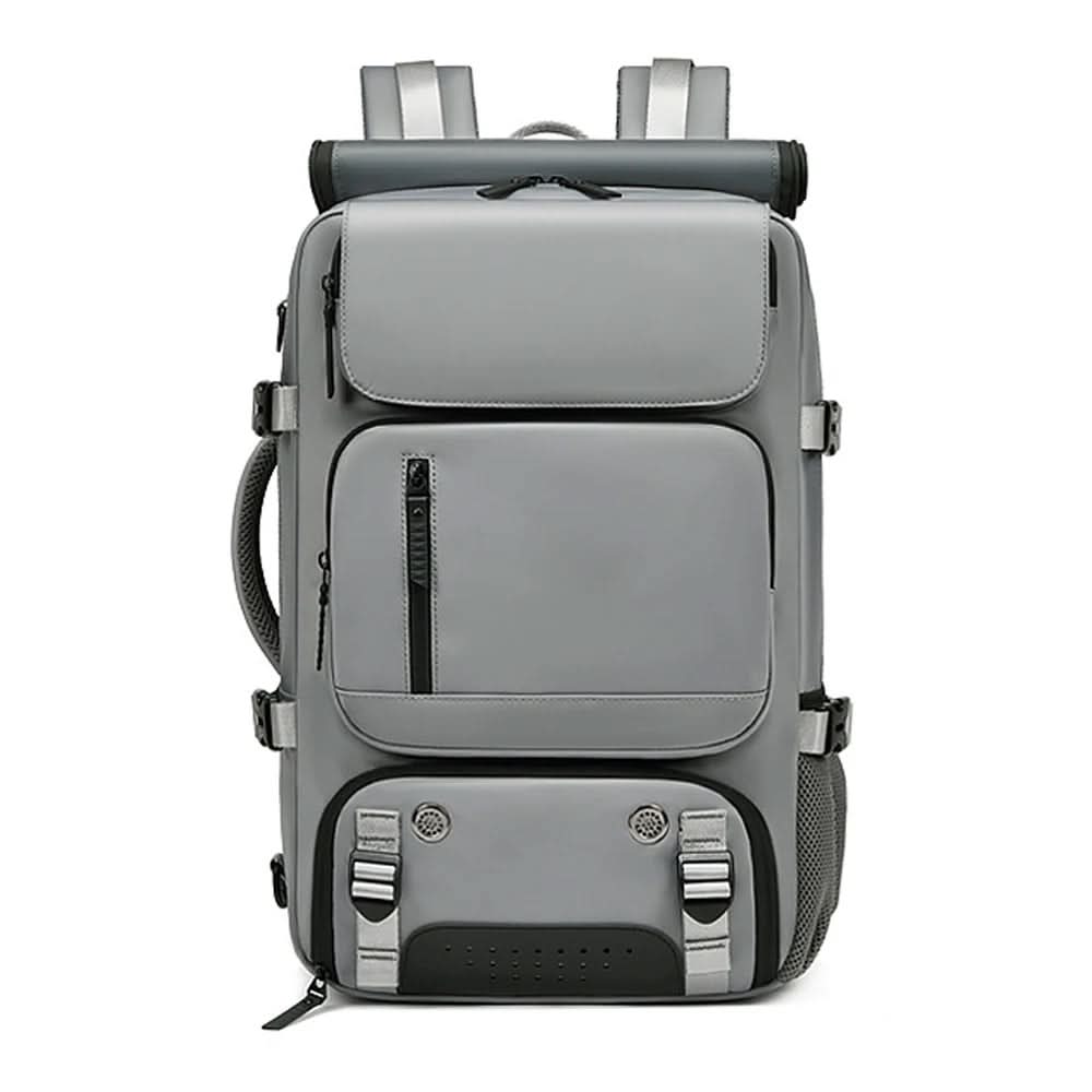 Zaino da viaggio capiente con porta pc e scomparto scarpe, per aereo e trekking - Grigio scuro