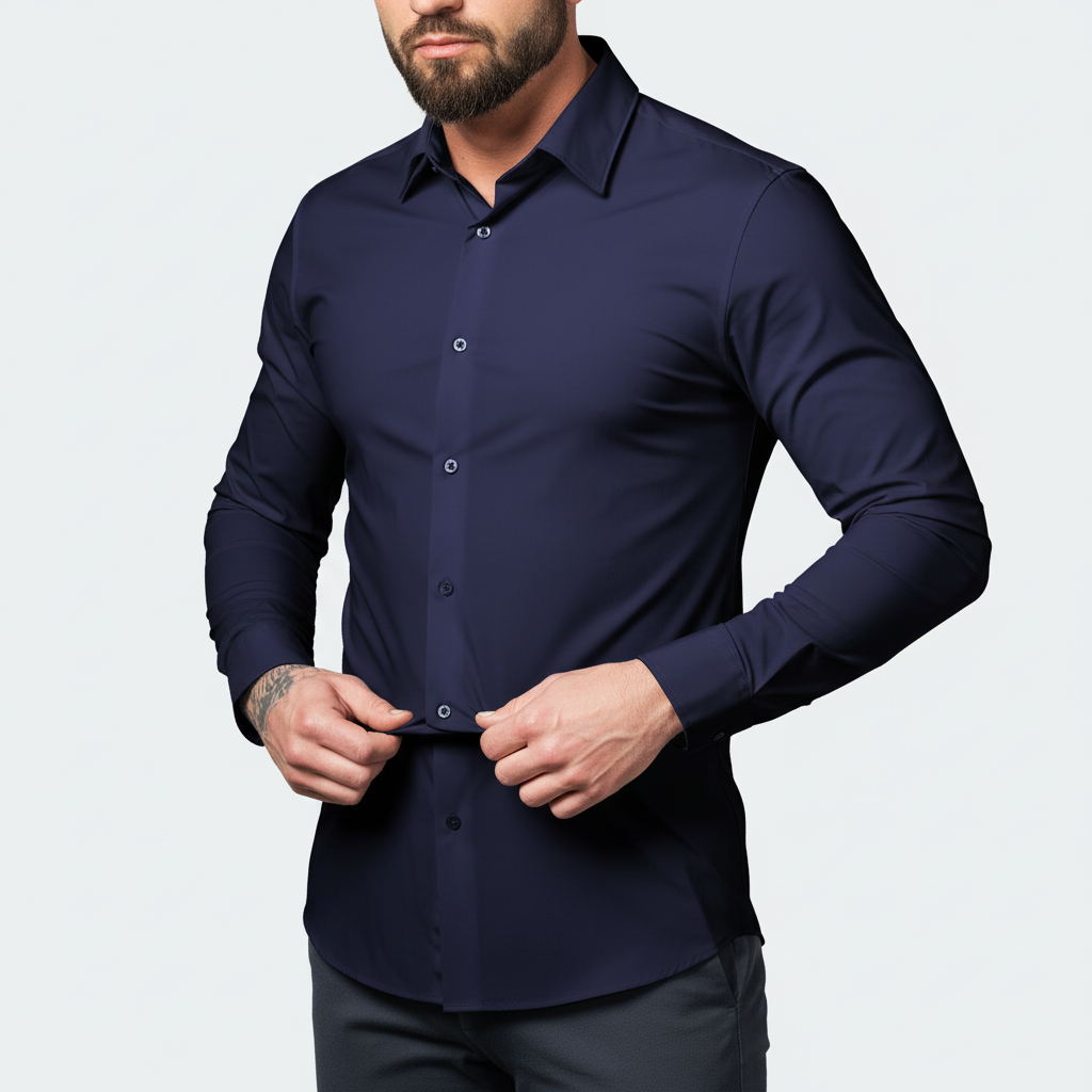 Elrita | Camicia elasticizzata slim fit con finitura antirughe