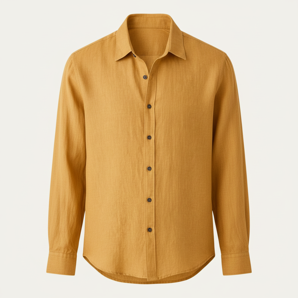 Elrita | Camicia in lino a maniche lunghe con colletto francese