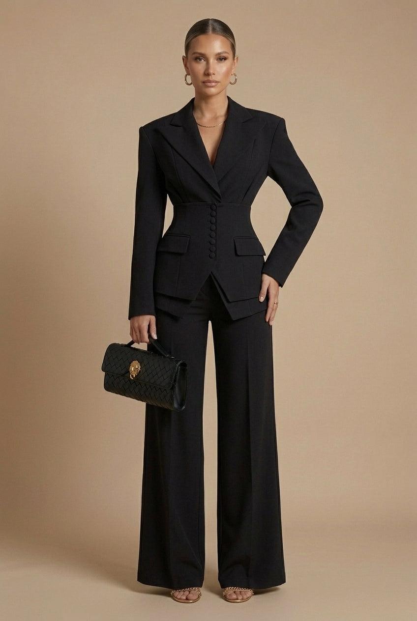 Elrita | Completo composto da blazer con revers a punta e pantaloni