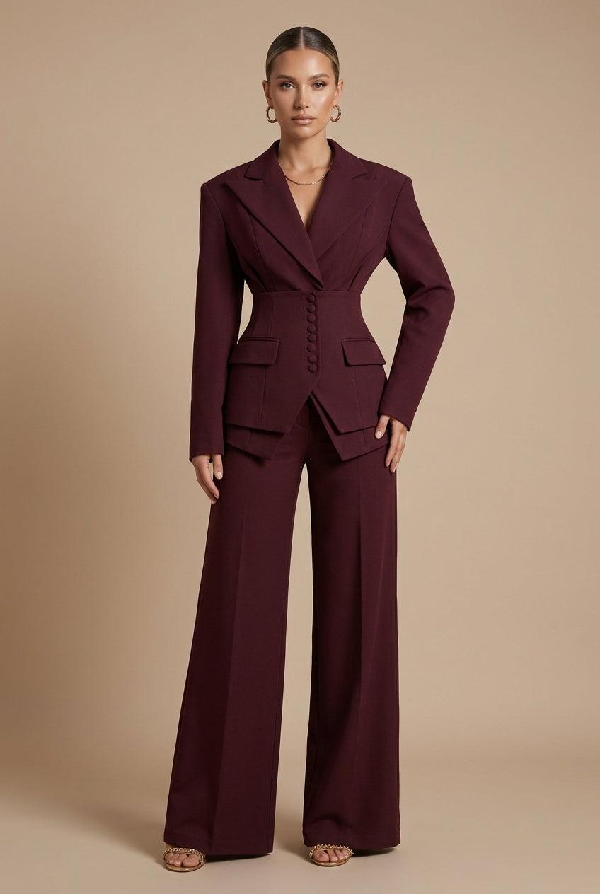 Elrita | Completo composto da blazer con revers a punta e pantaloni
