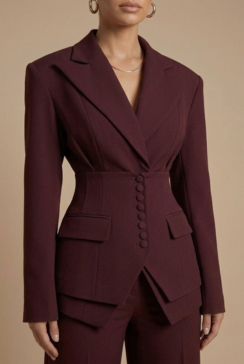 Elrita | Completo composto da blazer con revers a punta e pantaloni